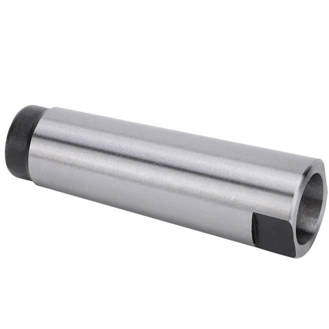 MT3 to MT2 drill sleeve arbor adapter, silver steel body with black ends, for CNC lathe/mill fixtures