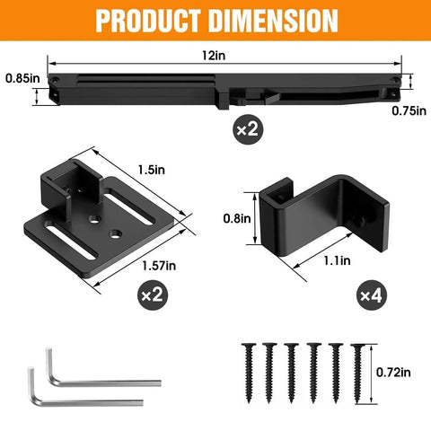 Soft Close Barn Door Kit For Sliding Systems And Flat Track With Buffer Damper Anti Slam Mechanism Quiet Operation 88 To 132 Lb Per Door Hole Free Upgrade Version Heavy Duty Set Of Two Premium Quality product dimensions and parts.