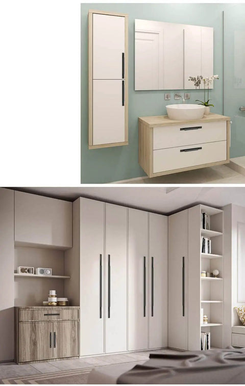 Black Cabinet Pulls 5 Pack For Drawers And Dressers Long Cabinet Hardware 3.78 Inch Center To Center And 6.3 Inch Length Easy Install Handles For Cabinets Wardrobes And Furniture