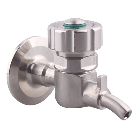 DERNORD stainless beer sampling valve with 1.5-inch tri-clamp end and wall-mount base