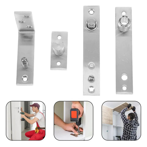 Heavy Duty Stainless Steel Pivot Door Hinges For Interior Doors And Cabinets 1 Pair Concealed Intersecting Hidden Hinges With Mounting Screws Built Tough For Large Doors FELTECHELECTR