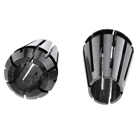 1/4 Inch ER11 Collet Chuck Set For CNC Milling And Engraving Machines, showing two 65Mn steel spring collets.
