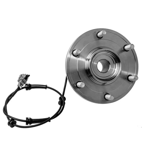 Front Wheel Bearing And Hub Assembly Compatible With 2004 2005 2006 2007 Nissan Titan, 2005 2006 2007 Armada, 2004 Pathfinder And Infiniti QX56 With ABS, showing 6 stud hub.