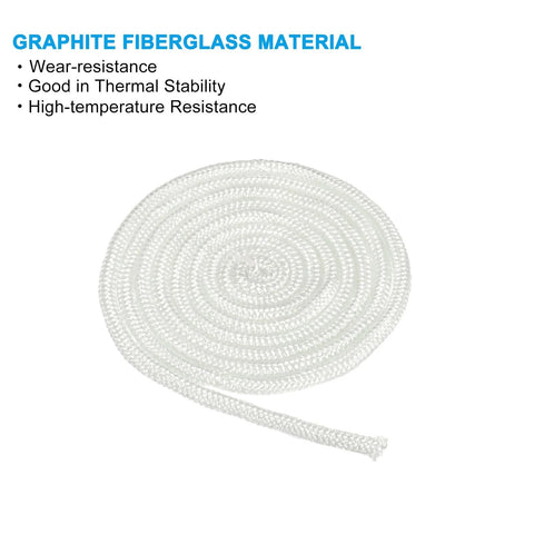 PATIKIL 1/4in x 86in fiberglass round gasket rope, white, wood stove door seal