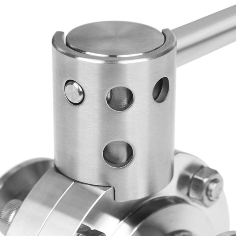 2-inch stainless steel 304 sanitary butterfly valve with pull handle and tri-clamp fittings