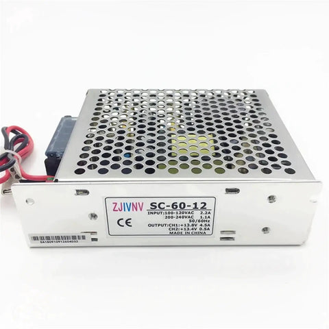 60W Switching Power Supply With UPS And Battery Charger, Converts 110/220V AC To 12V/24V DC For 24V Systems, side view