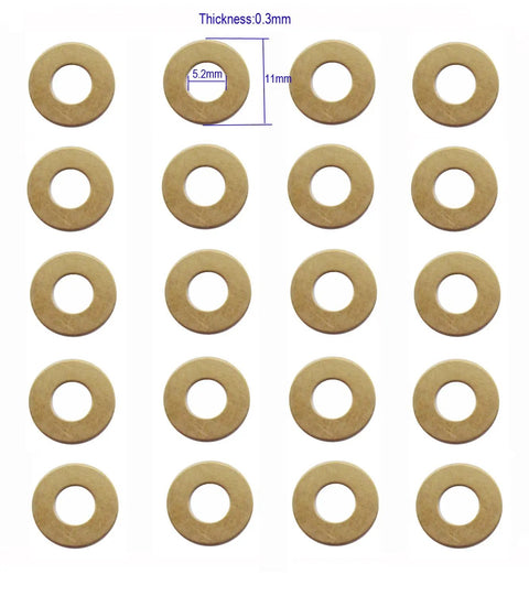 EDC Pocket Knife Brass Washer Set For Pivot Pins 20 Pcs Replacement Gaskets For C81 C223 C85 Meson Shim Cushions