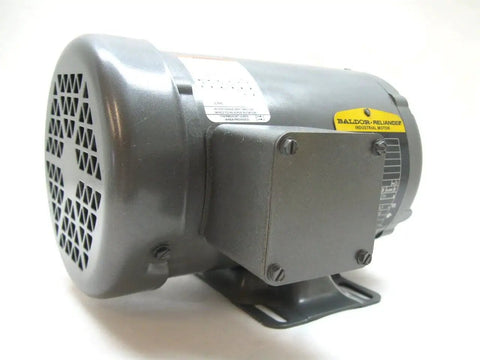 Side view of 1 HP 3-Phase Electric Motor 1725 RPM TEFC 56 Frame 60 Hz Industrial AC Unit with foot mount and sealed ball bearing