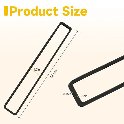 Dimensions of 2 Pack Vacuum Sealer Foam Gasket Replacements For FoodSaver Sealing Systems with length and width measurements.