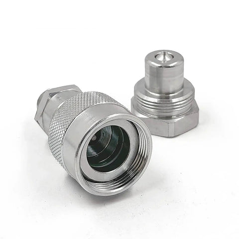 Heavy Duty High Pressure Hydraulic Quick Coupler Set With Three Eighths Inch NPT Thread Replaces Enerpac C604w includes caps
