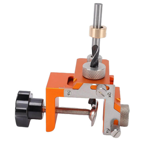 Double Hole Positioning Locator Drill Guide Jig With Adjustable Clamping For 15-25mm Board Thickness And 20-33mm Connector Length