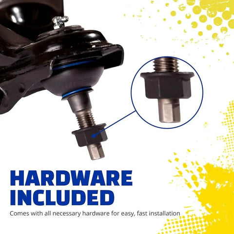 Front Upper Suspension Control Arm And Ball Joint Assembly For Chevrolet Silverado 2500 HD Beefed Up Heavy Duty Replacement shown with necessary hardware.