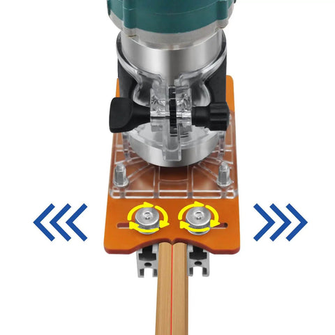 2 In 1 Invisible Fastener Slotting Bracket For Woodworking Router Base And Mortising Jig attached to 65mm trimming machine