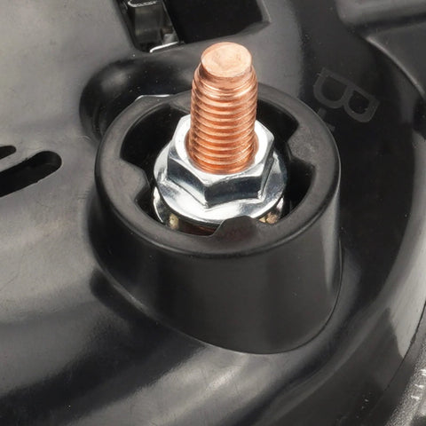 Close-up of connection bolt on Beefy 12V 170Amp Automotive Alternator Replacement For GM SUVs with 6 Groove SC6 Pulley