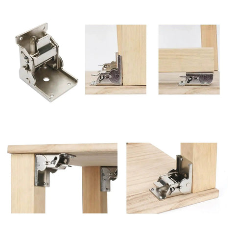 Folding Table Locking Hinges With 0 To 90 Degree Adjustable Range For Stable Folding Surfaces, Zinc Alloy, 63mm By 60mm