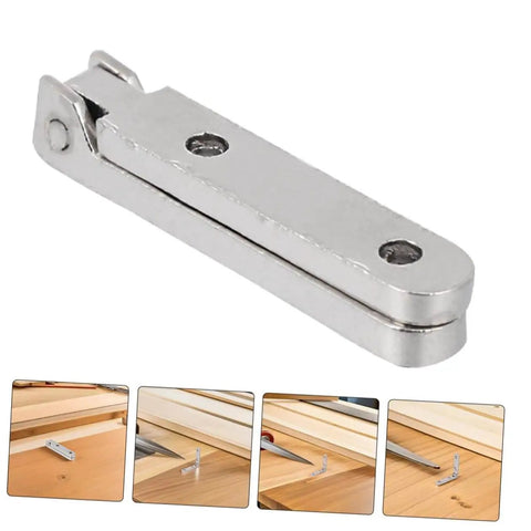12 Piece Zinc Alloy 90 Degree Miniature Hinges For Jewelry Boxes Cabinets Small Chests And Wooden Cases DIY Crafts Made For Corner Installations And Space Saving Cabinet Hardware shown in detail and different installation views.