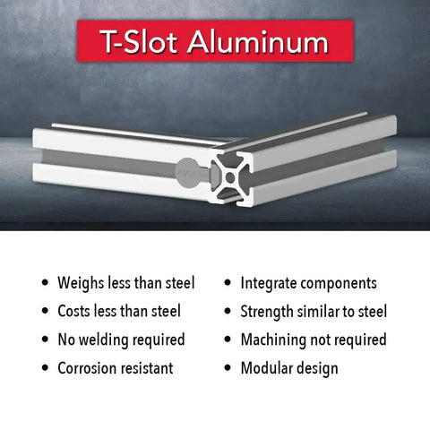 1 Inch By 1 Inch T Slot Aluminum Extrusion 10 Series 1010 For DIY Linear Rails And Framing, 89 Inch Length, Smooth Clear Anodized Finish, High Strength 6063 T6 Aluminum Construction display with features.