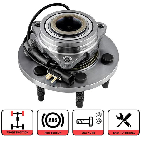 Front Wheel Bearing And Hub Assembly 4x4 With ABS For Chevy Silverado 1500 Suburban Tahoe GMC Sierra 1500 Yukon XL