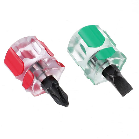 Sturdy Stubby Screwdriver Set for Sewing Machines 4 Piece Mini Short Screwdrivers With Flat Head and Phillips Head Tiny Tools
