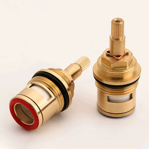 Replacement Faucet Cartridge With Ceramic Disc And Brass Body, Three Quarter Inch Thread, Quarter Turn, Twenty Spline, kitchen taps
