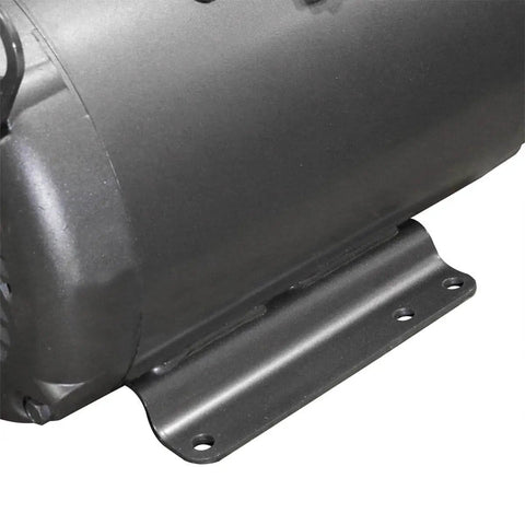 Side view of 7.5 HP Electric Motor For Compressors, 1725 RPM, 208-230V 31A, NEMA 215T showing rigid base and metal housing