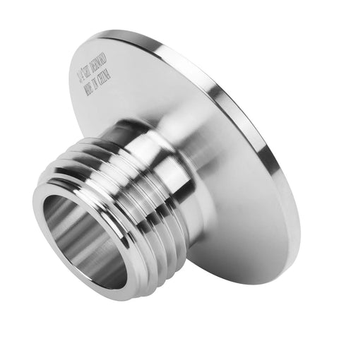 DERNORD sanitary 3/4 in GHT male hose-thread pipe fitting, chrome-plated with flange for lawn and garden.