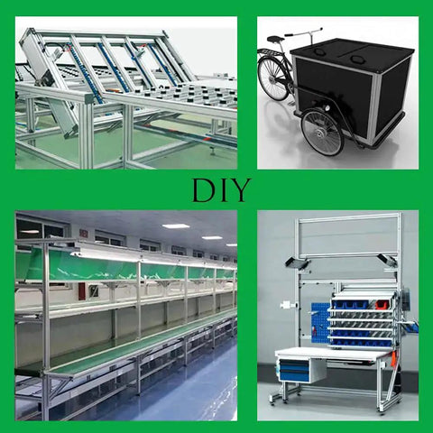 Collage of DIY CNC projects using Two Pack 500mm V Slot 2040 Aluminum Extrusion European Standard Anodized Linear Rail.