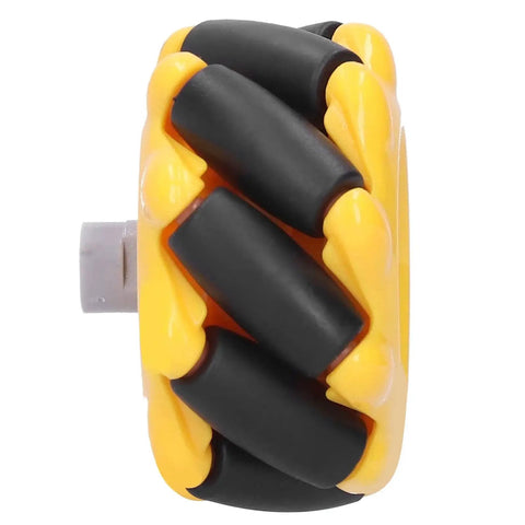 Omni Directional Mecanum Wheel Pair 48mm Rubber Coated For DIY Smart Cars And TT Motors ABS Material Yellow And Black Rubber Grip