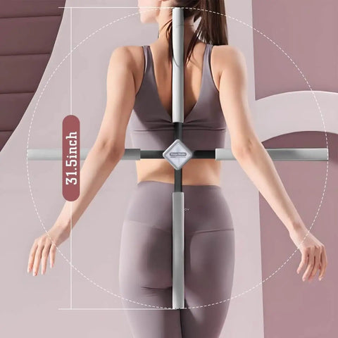 Person using Posture Corrector Stick For Back Pain Relief And Spine Alignment Upper And Lower Back Stretcher Portable Mobility Pole
