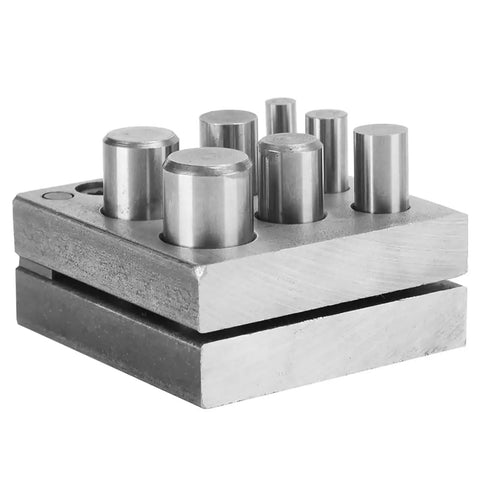 7 Holes Punch Die Disc Set For Jewelry Making, compact alloy steel punch die cutter, lightweight metal forming tool for rings and beads