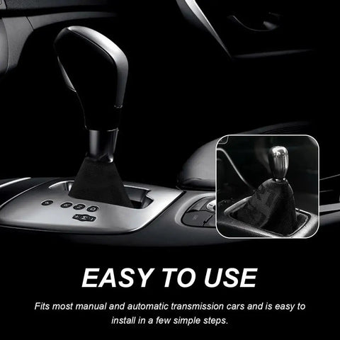 Fabric Car Shift Boot Cover Dustproof Gear Gaiter For Most Vehicles installed on a car shift lever