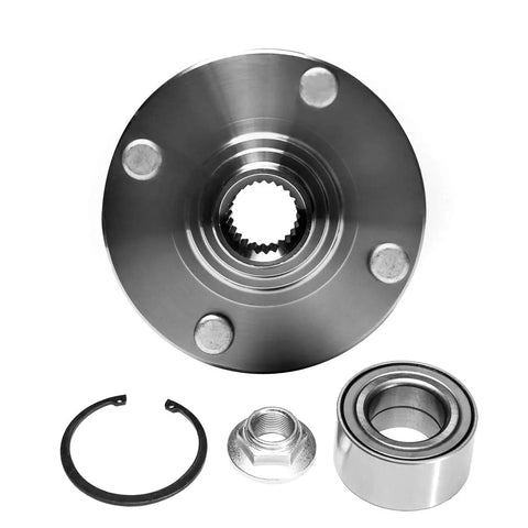 Front Wheel Bearing And Hub Assembly Kit For Ford Focus 2000-2011, 4-Lug, Dual Pack X2, showing components with OEM-grade bearing.