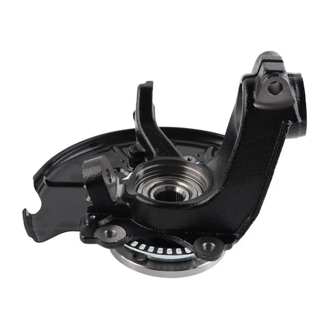 Front view of Front Right Passenger Side Steering Knuckle Wheel Bearing Hub Assembly For Volkswagen Jetta Golf Beetle And Beetle Cabrio 1999 To 2005 Jetta 2000 To 2007 Golf 1999 To 2010 Beetle 288 Mm Rotor Compatible with sealed ball bearing design.