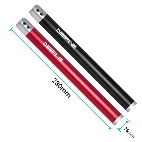 Interchangeable Wood Lathe Tool Grip Handle Set For 10mm Square Turning Tool Bars 11 Inch Long 1 Inch Diameter Two Pack In Black And Red