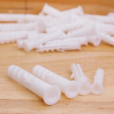 Set Of 100 White Plastic Wall Expansion Anchors 2.5 By 0.7 Cm Hollow Wall Plugs For Drywall Plasterboard Gypsum Board Mounting