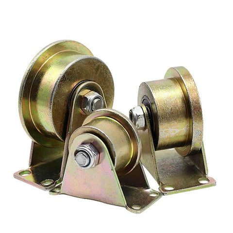 Heavy Duty 3 Inch Sliding Gate Roller T Type With T Groove Track Wheel And Rail, cold rolled steel bracket, industrial use