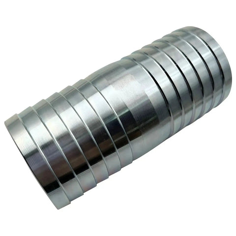Heavy Duty Two Inch Stainless Steel Hose Barb Fitting Straight Barbed Coupler With Four Clamps For Oil And Water 304 Stainless Steel Construction