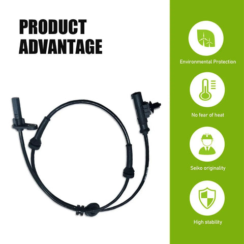 Ferianl ABS wheel speed sensor with black wiring harness, front view for Heyue models.