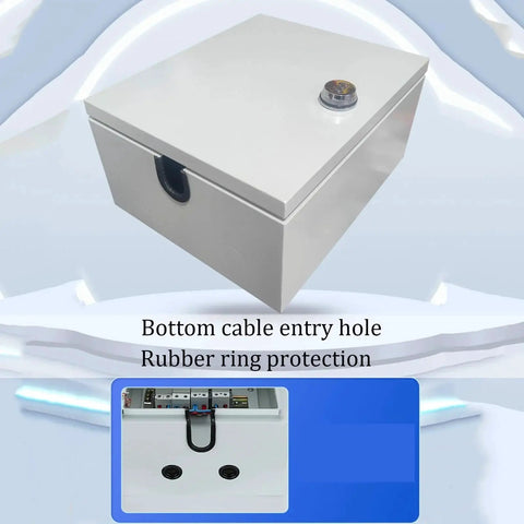 Industrial Grade Steel Electrical Enclosure Box Waterproof Wall Mounted Junction Box 30x25x14 Cm with cable entry hole.
