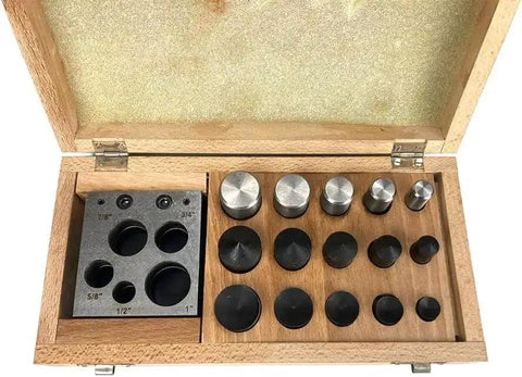 Disc Cutter Set For Jewelry Making With Hardened Steel Punch Tools, secure storage box, various cutter sizes for metal crafting