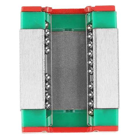 Top view of 4 point load bearing slide block for High Precision Linear Rail Guide 250mm Long 12mm Wide For Automatic Equipment