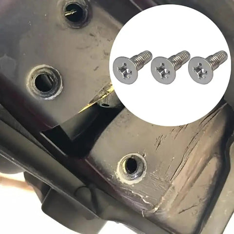 Close-up of installed 3Pcs Door Latch Lock Motor Actuator Mounting Screws Flat Head M6x18.5mm Fits Honda Accord 2003-2007