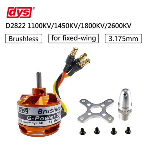 D2822 Brushless Outrunner Motor 1100KV 1450KV 1800KV 2600KV For Two To Three S LiPo RC Multicopters And Fixed Wing UAVs with adapters
