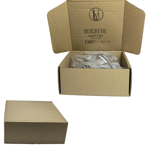 Box of 4 Piece 180 Degree And 175 Degree Large Angle Soft Close Frameless Cabinet Hinges Set With 24 Self Tapping Screws