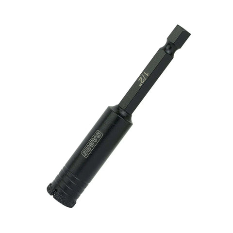 1/2 Inch Diamond Hole Saw With Hex Shank Vacuum Brazed Diamond Cutter For Granite Tile Porcelain Stone And Glass 3-1/4 Inch Cutting Length