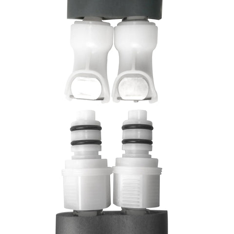IRONSTAR quick-disconnect hose fittings set, plastic 1/4" ID quick-connect male and female connectors (2 of each)