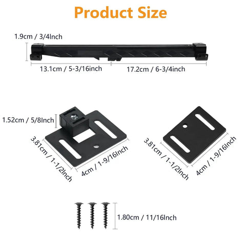 Dimensions of Two Piece Barn Door Soft Close Kit No Drill Version For Sliding Barn Door Hardware