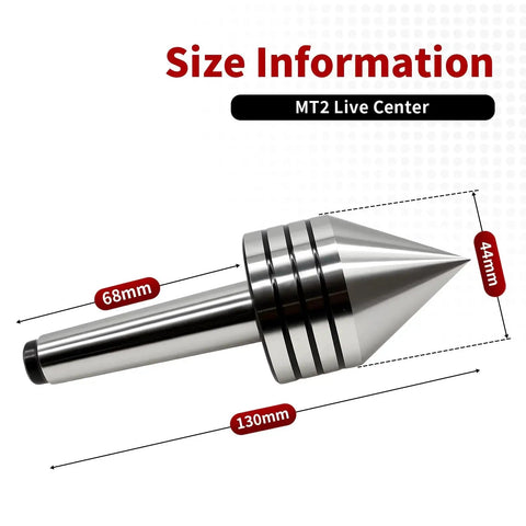 Heavy Duty MT2 Tailstock Live Center With 60 Degree Point For Woodworking Built With High Hardness Alloy Tip Pro Grade Ball Bearings