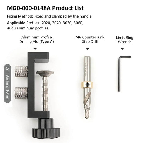 Aluminum Profile Drill Guide For 2020, 2040, 3030, 3060 European Standard Extrusion, Precision Drill Jig For Engineers And DIYers, 0.1mm Tolerance