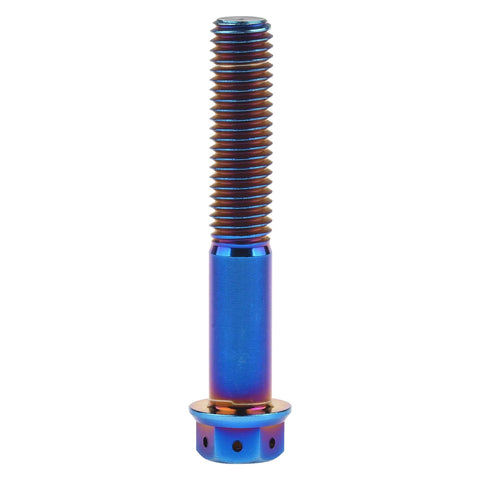 Titanium Flange Hex Head Bolt M10x60mm Pitch 1.25mm Burnt Blue Grade 5 6AL4V Titanium Alloy Pack Of 4 Heavy Duty Screws